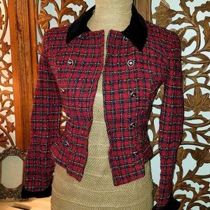 vtg plaid blazer blouse